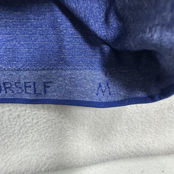Lululemon Shirt Mens Medium Blue Heather Striped Metal Vent Tech Seamless Gym - Picture 7 of 10